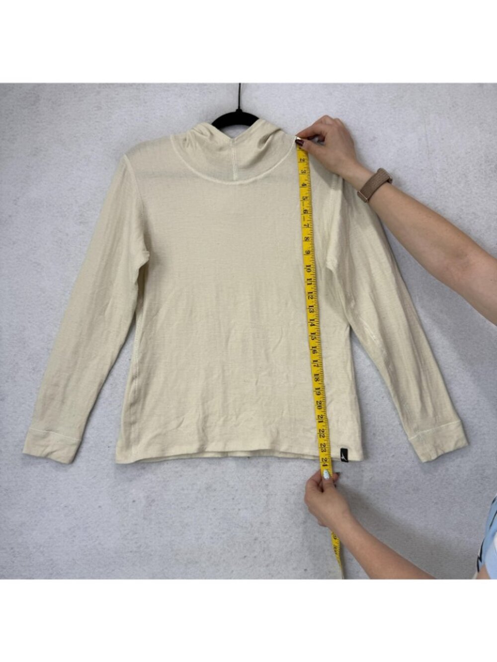 Duckworth Hoodie Shirt women Medium White Merino Wool Lightweight Base Layer USA - Picture 5 of 8
